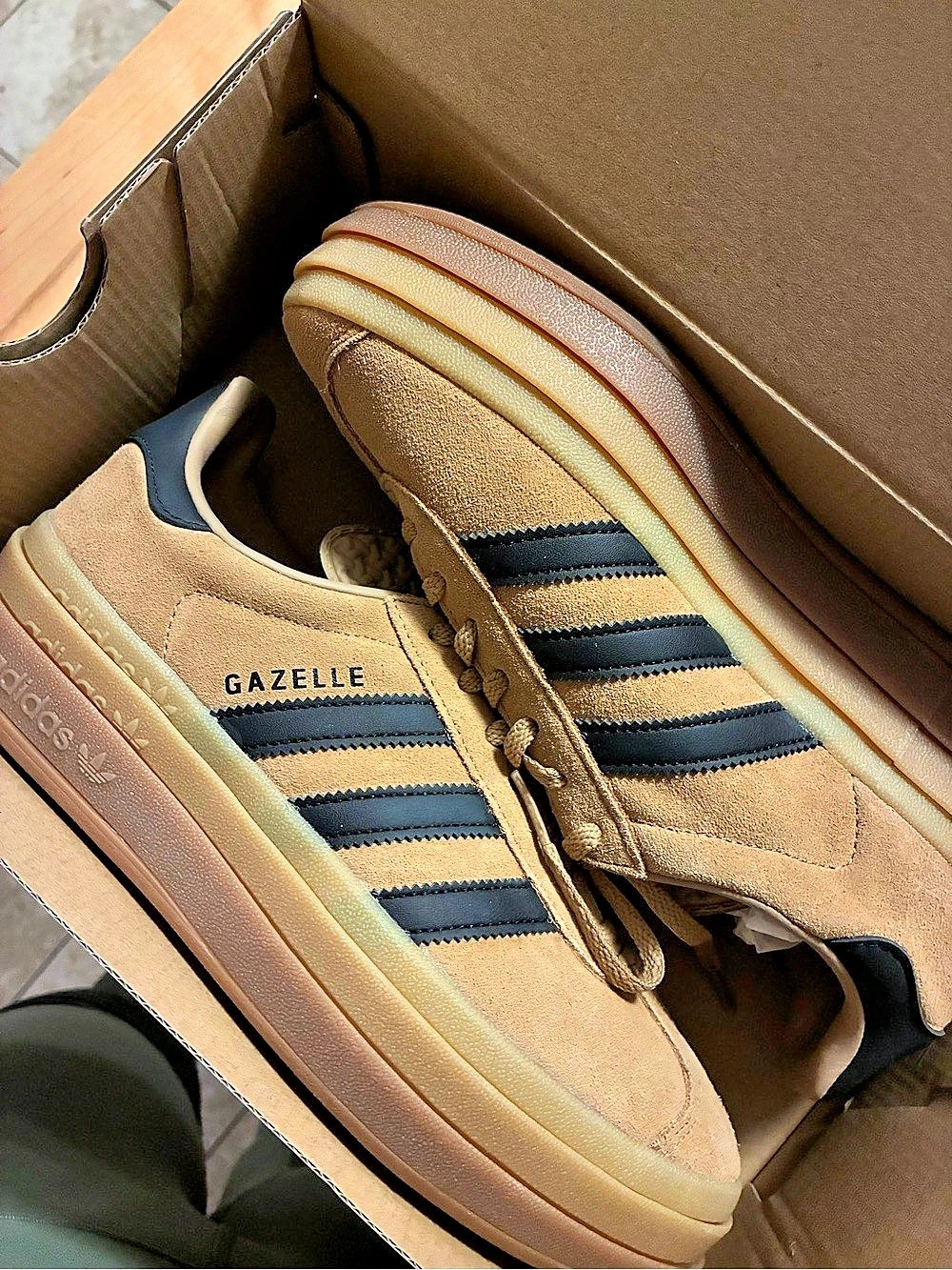 adidas Gazelle Bold W Women's Sneakers Brown & Blue US 8.5